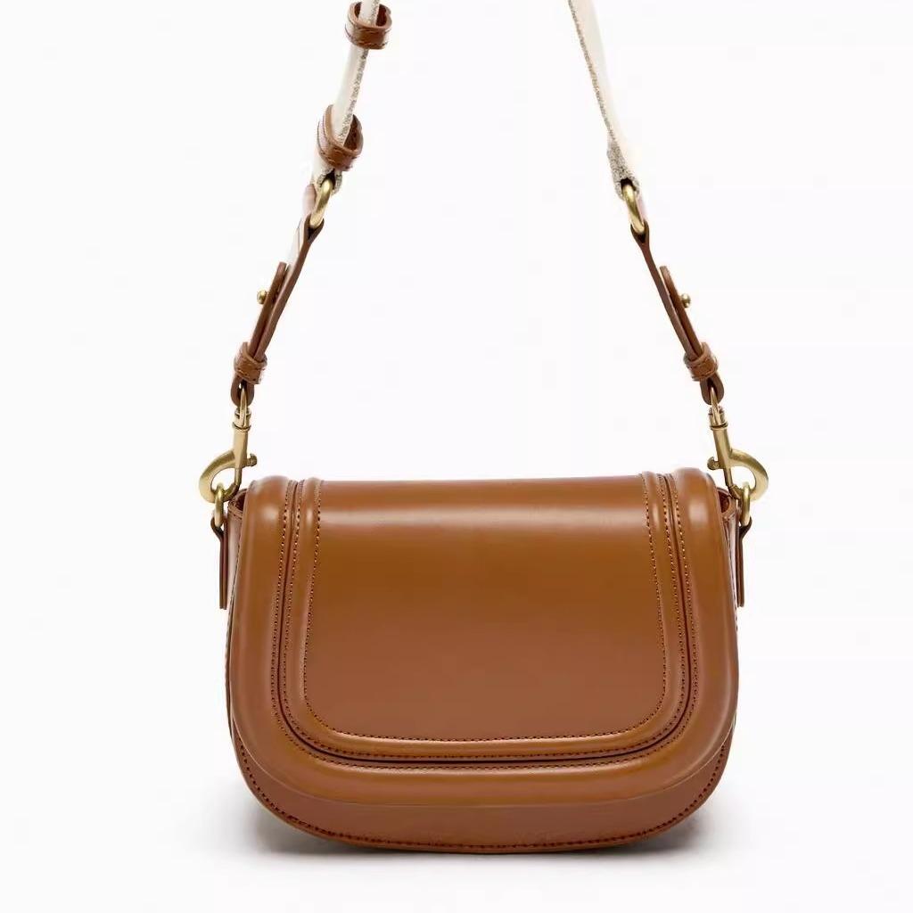 New Wide Strap Armpit Saddle Bag Fashion High-end Pu Leather Crossbody Bag Trendy Small Mobile Phone Bag Hand Bags