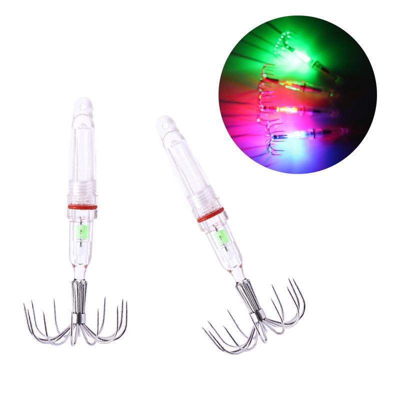 1Pc Led Luminous Electronic Squid Water Lamp Waterproof Lure Fish 8-Hooks Fishing Hooks Tackle Fishing Accessories