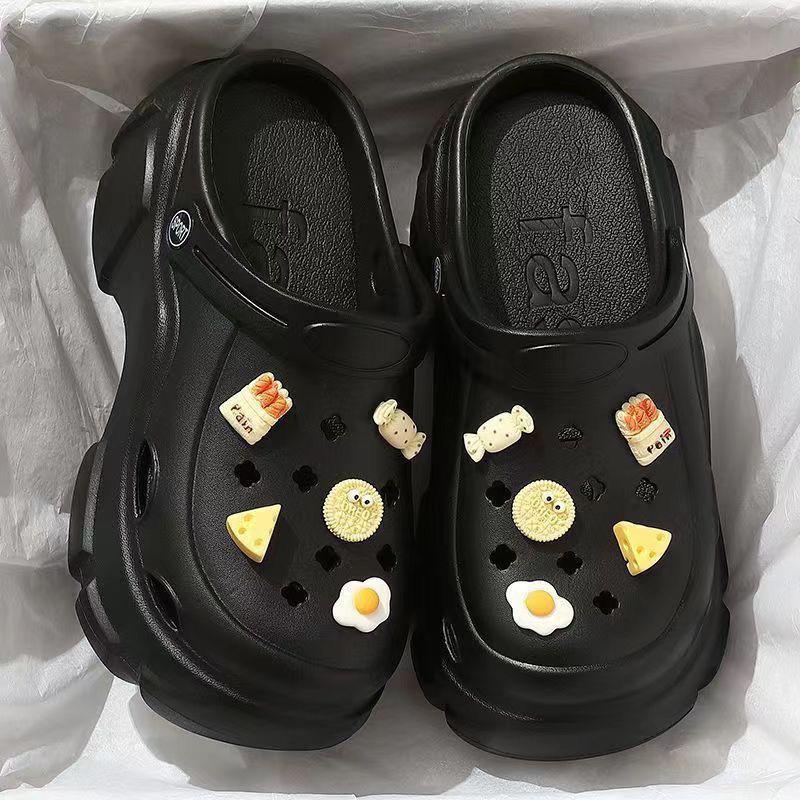 Sabotți cu talpă groasă pentru femei, care adaugă înălțime: Elegant, Antiderapant, Respirabil, Cu vârf închis pentru Exterior, Birou, Sală de operații sau pentru Purtare de vară.