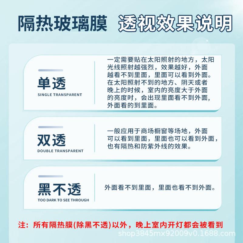 One-Way Heat Insulation and Privacy Window Film