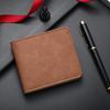 Herren Schlanke Brieftasche Kurze Faltbrieftasche mit Ausweisfenster Minimalistischer Kartenhalter Geldbörse Geschenk für Ehemann Vater