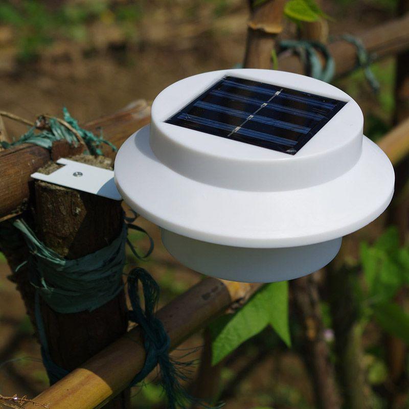 Power New Solar Powered Outdoor Garden Light Gutter Fence 3 Led Wall Lamp Bulb