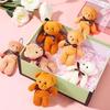 6/12pcs Plush Teddy Bear Keychain Pendant with Ribbon Bow% Love Doll Backpack^ Accessories Valentine's Day Birthday Gift!!!