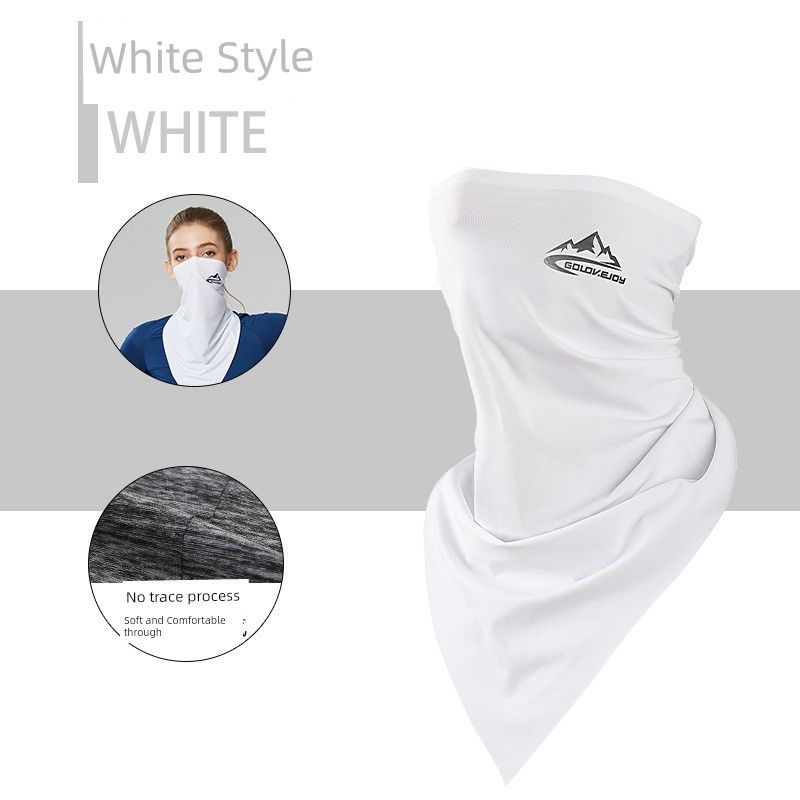 

Ice Silk Sunscreen Cycling Headscarf Scarf Summer Men s and Women s Sports Face Towel Triangular Binder Outdoor Variety Towel XTJ05 White [Free size] Male and female Neutral