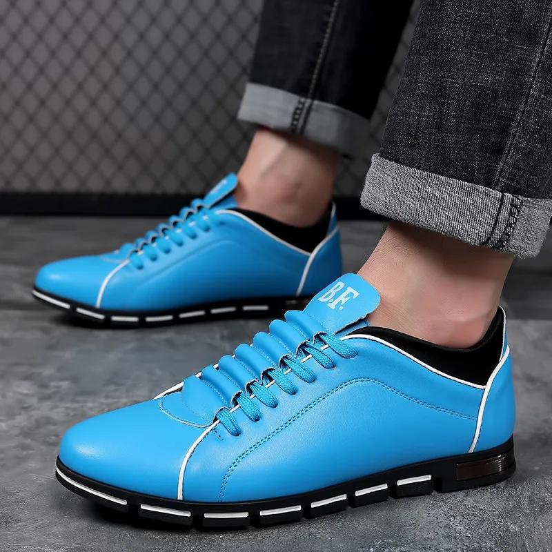 Fashion Casual Shoes Mens Outdoor Tennis Sneakers Lightweight Comfortable Lace Up PU Trainer Size Smaller Than Normals for Men