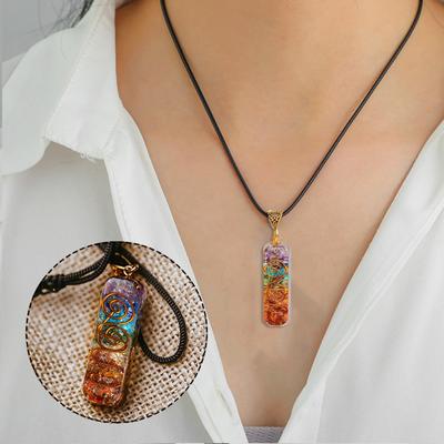 7 Chakra Necklac Jewelry  With Amethyst Crystal Necklaces Spiritual For Women Crystal Jewelry