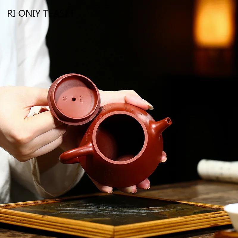 180ml Chinese Yixing Purple Clay Teapot Raw Ore Dahongpao Mud Stone Scoop Tea Pot Beauty Tea Infuser Kettle Zisha Tea Set