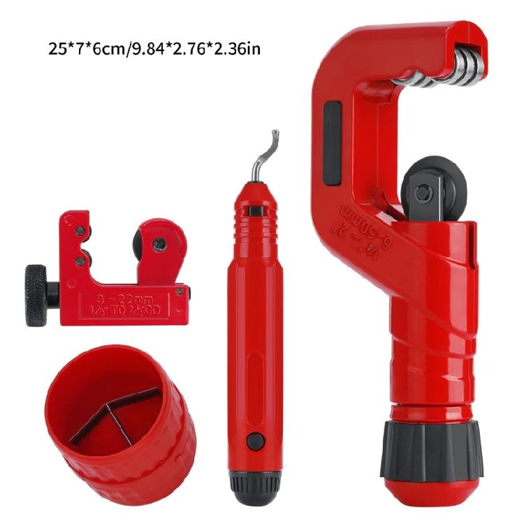 MultiSize Pipe Cutter Set 6-50mm 3-22mm Diameter Capacity Includes Roller Bearing Design For Effortless Operation