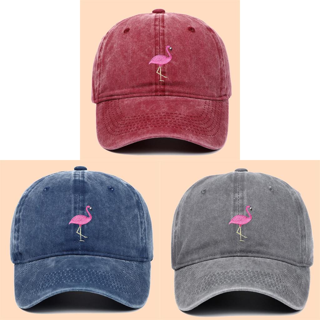 Fire Flamingo Embroidered Baseball Cap With Sun Protection For Outdoor Casual Wear