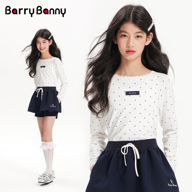 BARRY BANNY Girls  Polka Dot Ruffle Long-Sleeve T-Shirt 165