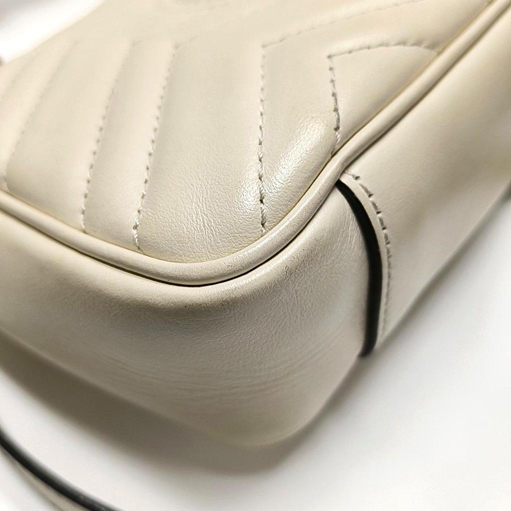 [Pre-Owned] Gucci GG Marmont Matelassé Mini Bag 'White' - Good #AX1QVC