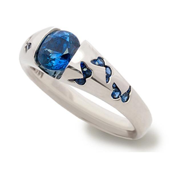 1Pcs Fresh butterfly set with zirconia ring - a simple and retro finger ring 5 синий