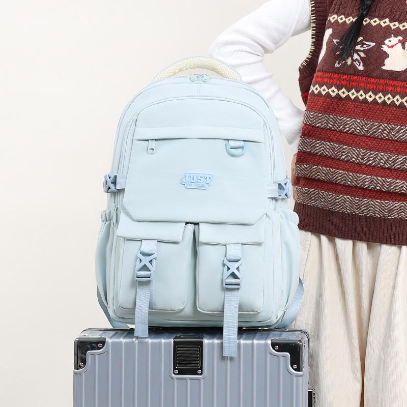 Μονοχρωμο Πολυλειτουργικό Σακίδιο Πλάτης Μεγάλης Χωρητικότητας Μαθητική Τσάντα Σχολείου