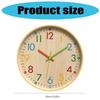 Bunte Ziffern Wanduhr Leicht lesbar Leises Uhrwerk Holzmaserung Batteriebetriebene Uhr für Heim-, Büro-, Klassenzimmerdekorationen