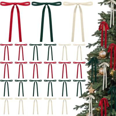 Samtbögen Weihnachtsbaumschmuck Vintage Doppelseitige Samtbandbögen Für Baum Girlande Kranz Innen Außen Weihnachten