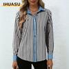 Women's Fashion Casual Long Sleeve POLO Neck Blouses & Shirts