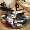 Jujutsu Kaisen Pattern Round Rug, Indoor/Outdoor Mat, for Picnic, Gameroom, Bedroom, Office, Living Room, Home Decor Carpet, Birthday Gift