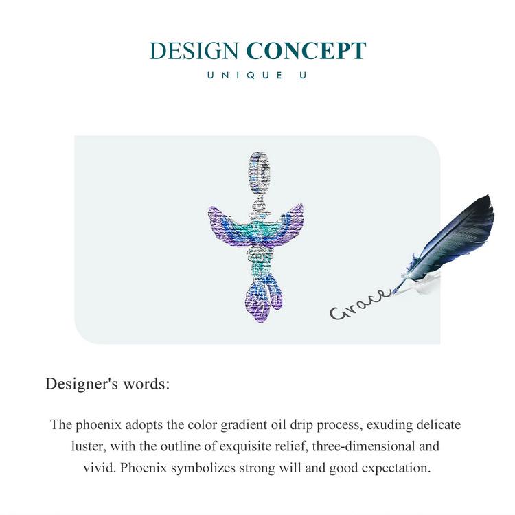 BAMOER 925 Sterling Silver Phoenix Beads Dangle Charm Fit Original Bracelets Women DIY Jewelry