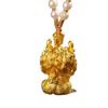 Vietnamese Gold Inlaid Zircon Kirin Pendant DIY Braided Rope Necklace – Long-lasting Color