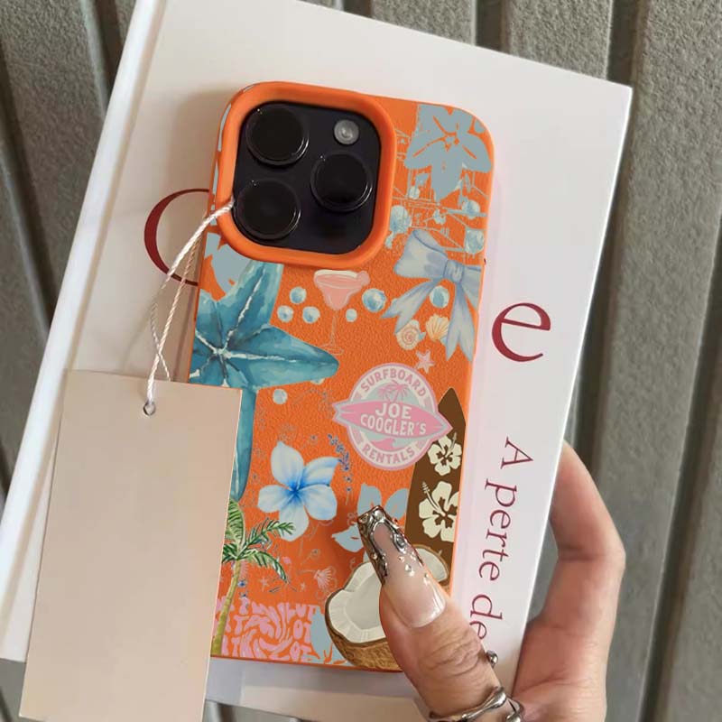 Fresh Starfish Coconut Lichee Pattern Phone Case For iPhone 16 15 14 Pro Max 12 11 13 XS X XR 16 Plus Shockproof Soft Cover