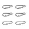 6pcs Spring Snap Hooks Stainless Steel Strong Bearing Capacity Key Chain Link Buckle for Camping 6MM
