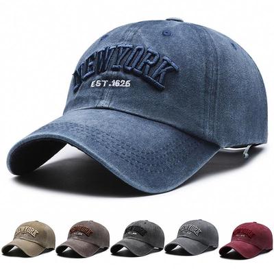 Casquette de baseball en denim délavé et vieilli pour homme - Chapeau rétro doux et respirant à bec de canard pour le printemps et l'été
