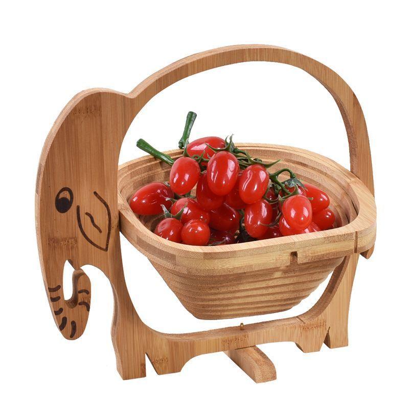 

Creative pastoral style household fruit plate large bamboo kitchen vegetable storage basket living room bedroom fruit plate fruit basket