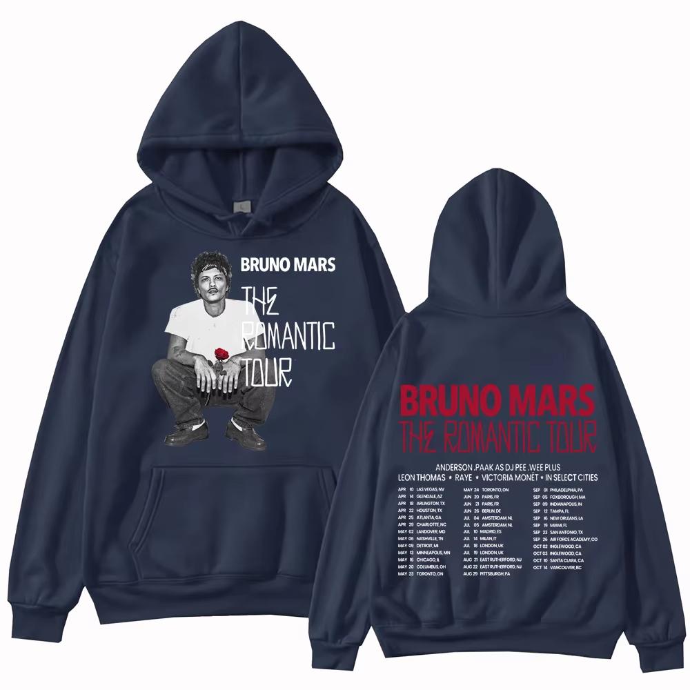 Hot Sale 2026 Bruno Mars The Romantic Tour Hoodie Men Women Fashion Casual Loose Soft Cotton Sweatshirt Loose Cozy and Versatile