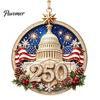 Historic 1776 to 2026 Ornament 250 Anniversary USA Christmas Ornament, United States 1776-2026 250th Patriotic Theme Party Supplies Keepsake, Acrylic