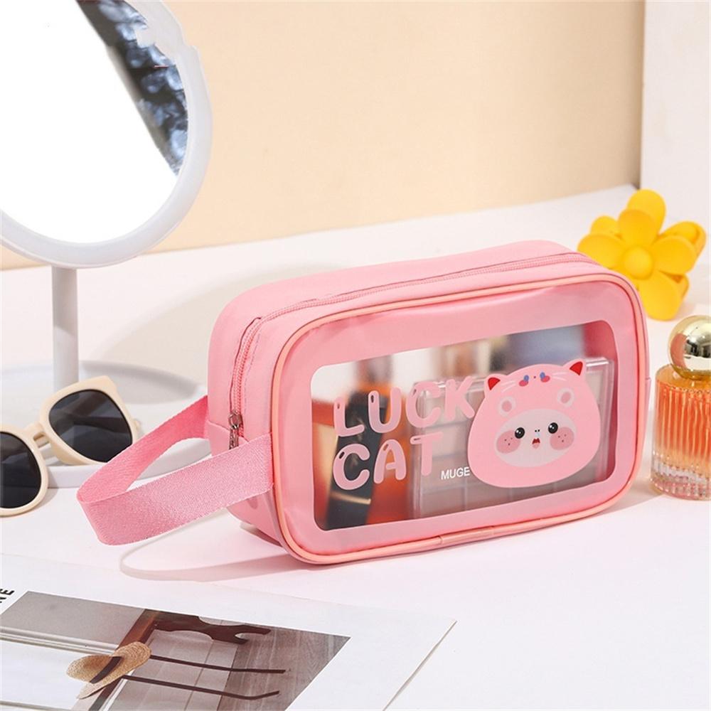 Travel PVC Transparent Makeup Bag Toiletry Storage Bag Swimming Beach Large Capacity Wash Bag Waterproof Portable Cosmetic Pouch