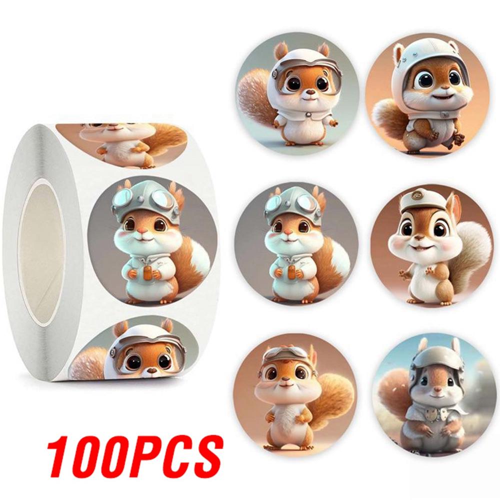 100-500Pcs High-Quality Cartoon High-Quality Cute High-Quality Bear High-Quality Squirrel High-Quality Sticker High-Quality Reward High-Quality