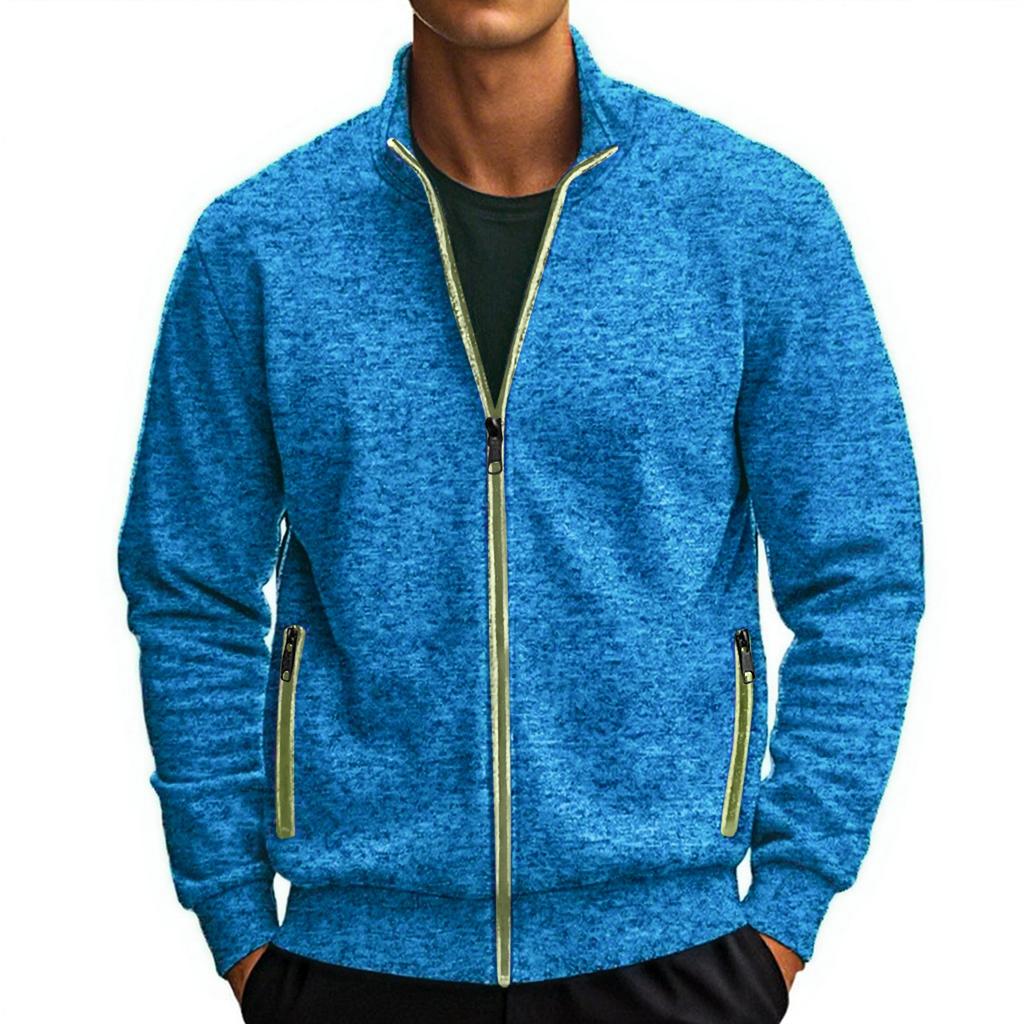E Maglione Lavorato a Maglia da Uomo Invernale con Cerniera Top Giacca in Velluto Sottile a Maniche Lunghe