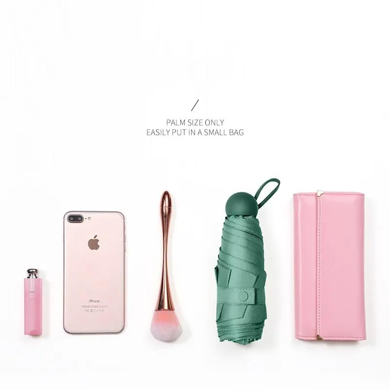 Ultralight And Compact Portable Capsule Umbrella UV Protection Umbrella Mini Five-fold Umbrella