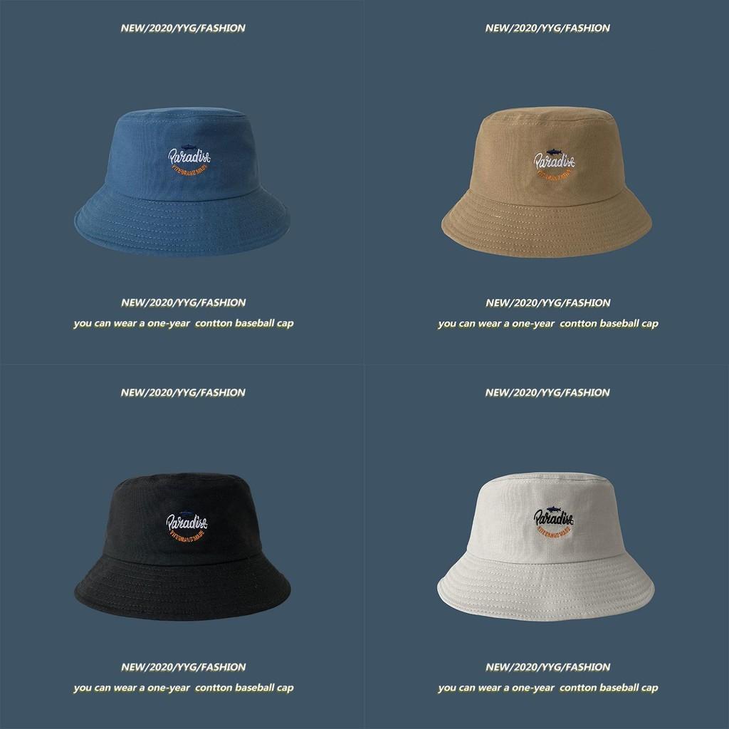 Stylish Unisex Cotton Bucket Hat With Shark Embroidery Breathable And Sunblock