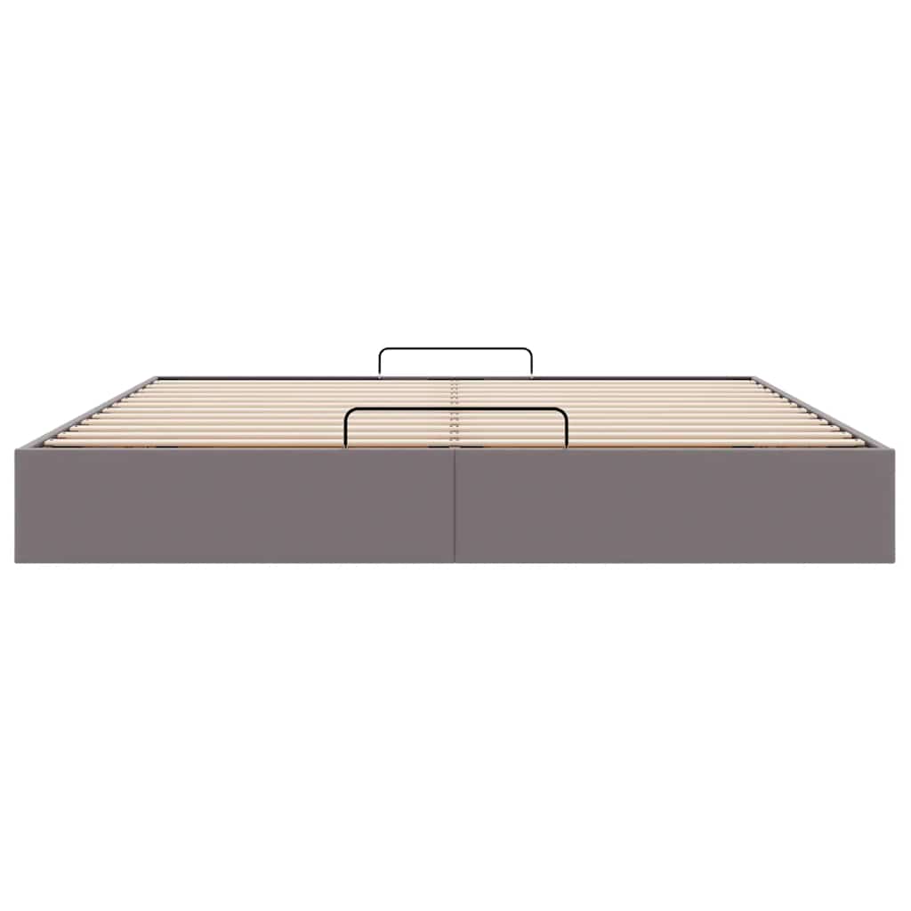 Ottoman Bed without Mattress Grey 200x200 cm Faux Leather