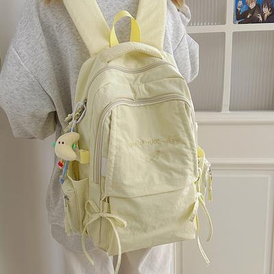 Cute Little Fresh Summer New Embroidery Lightweight Large Capacity Student Bag Computer Bag Travel Backpack Backpack.