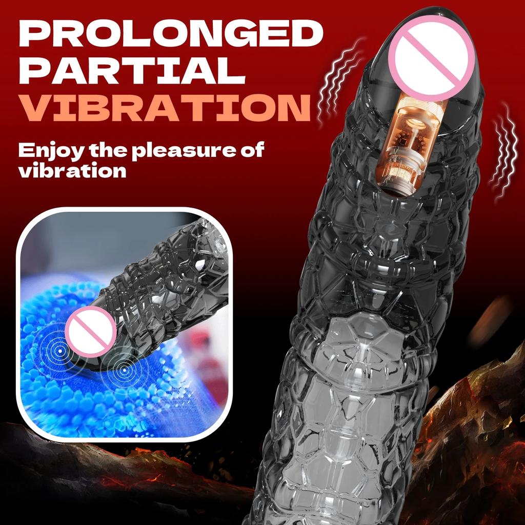 Reusable Condoms Penis Extend Sleeve with Vibrator Dick Enlarger Dildo Enhancer Delay Ejaculation Cock Rings Sex Toys for Men