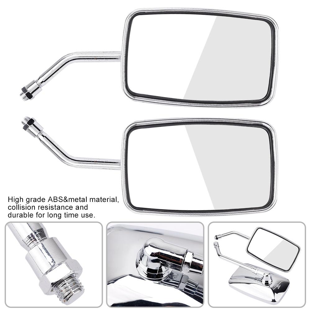 2ks Motocykl Street Bike upravené čtvercové zpětné zrcátko Zadní zpětná zrcátka Chrome