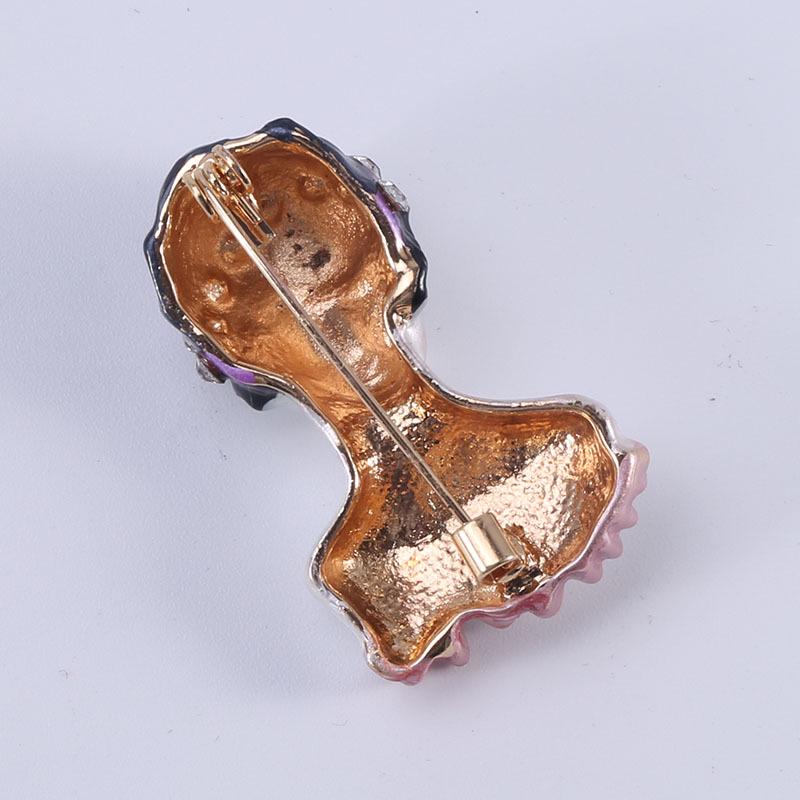 Creative Fashion Classic Character Brooch, Alloy Drip Rhinestone Brooch, High-End Clothing Accessories Pin