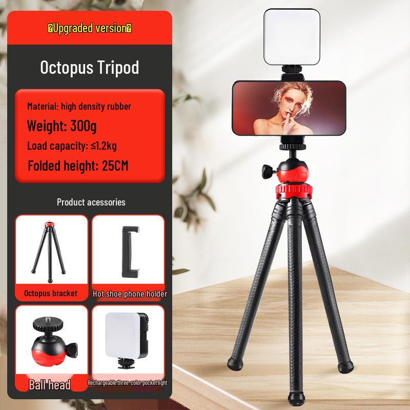 Versatile Flexible Octopus Tripod for Phones & Cameras - Outdoor/Indoor Stand for Selfie, Mirrorless DSLR, Live Streaming