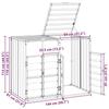 VidaXL Rangement à roulettes pour poubelles pour deux bacs acier, rangement de poubelles, rangement de poubelles de jardin, 4006177