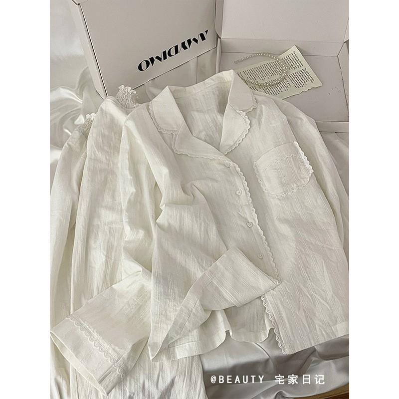 Gentle wind short-sleeved pajamas women's pure cotton can be worn outside cardigan shorts loungewear large size set 1011 new models