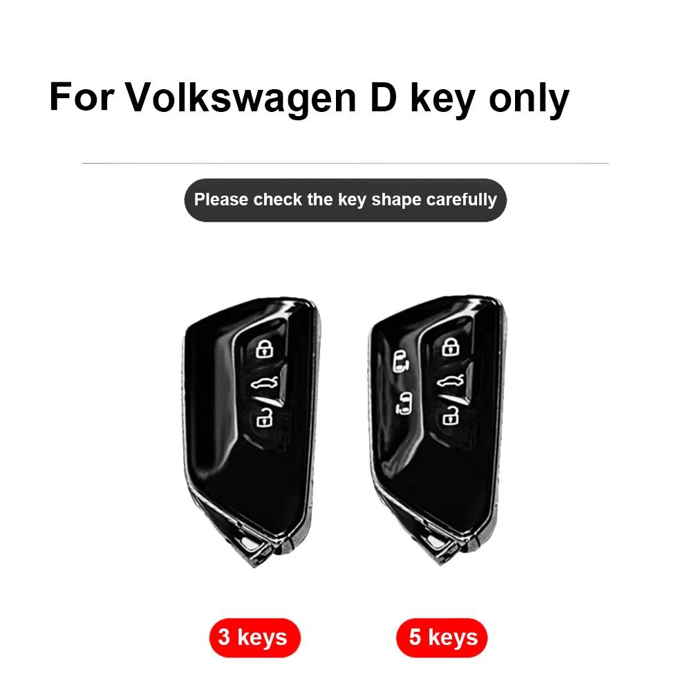 For VW Volkswagen Golf 8 ID.3 ID.4 Skoda Octavia A8 MK4 MK8 2022 2021 GTI R TPU Transparent Car Key Fob Case Cover Accessories