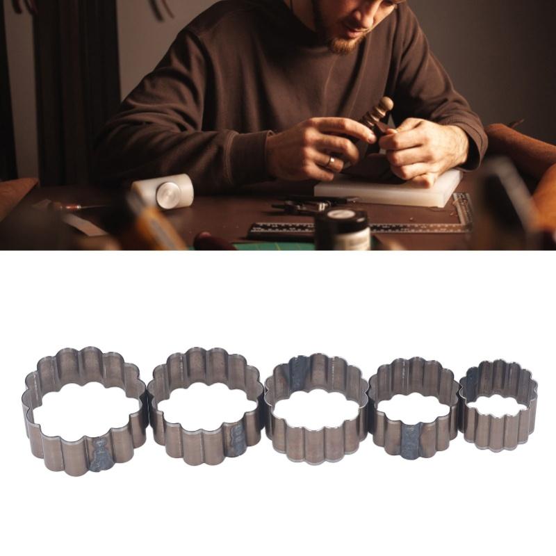 5 Stück Leder-Stanzformen Legierungsstahl Blumenform Manuelles Stanzwerkzeug Set Für DIY Kunsthandwerk