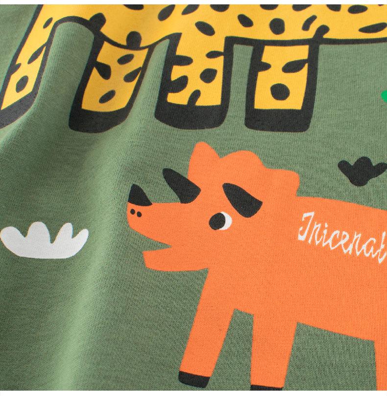 Kids' Cartoon Animal Print Summer T-Shirt - Korean Style Short Sleeve Top for 2026