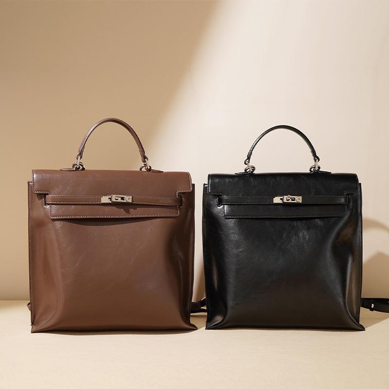 Luggage Summer New Backpack, Class Commuter Bag, Large-capacity Leather Backpack