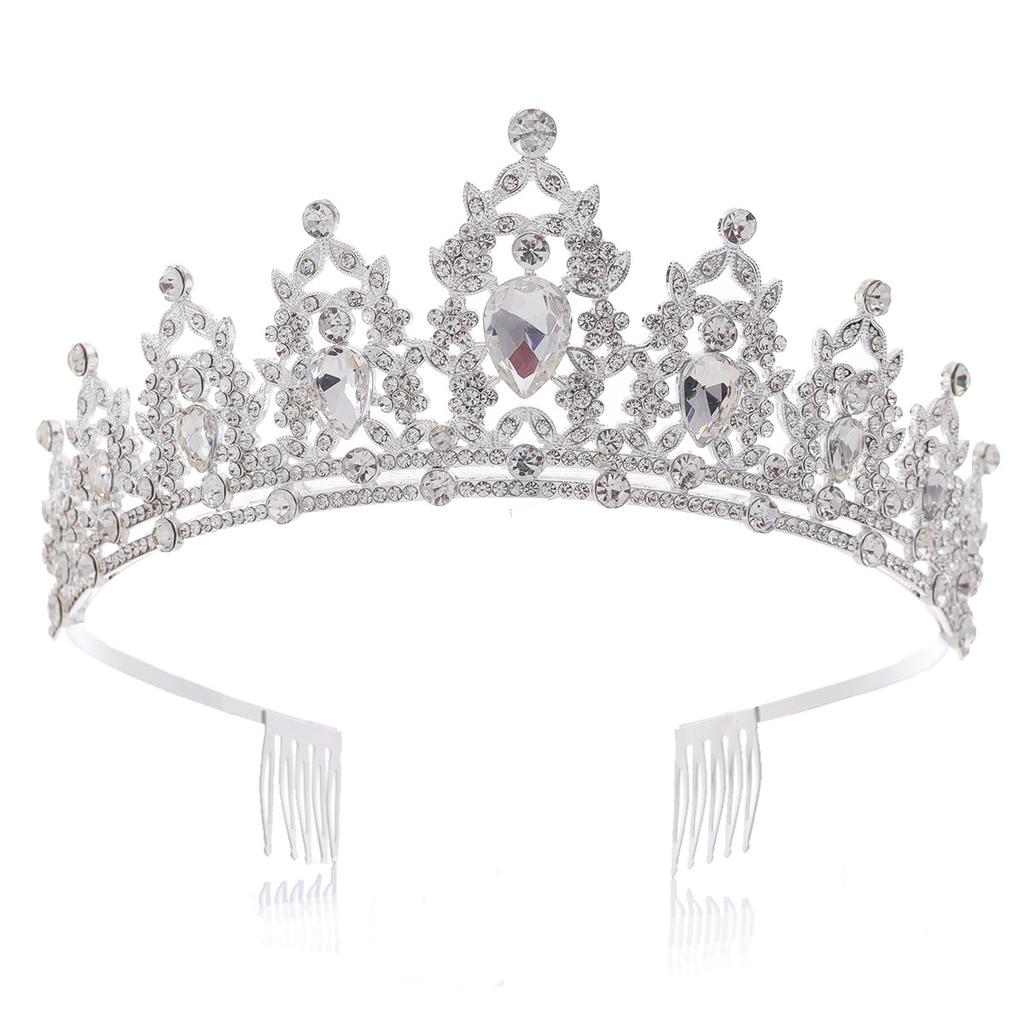 Jewel Bride Bridesmaids Comb Crown Baroque Birthday Wedding Banquet Headwear Crown Headband