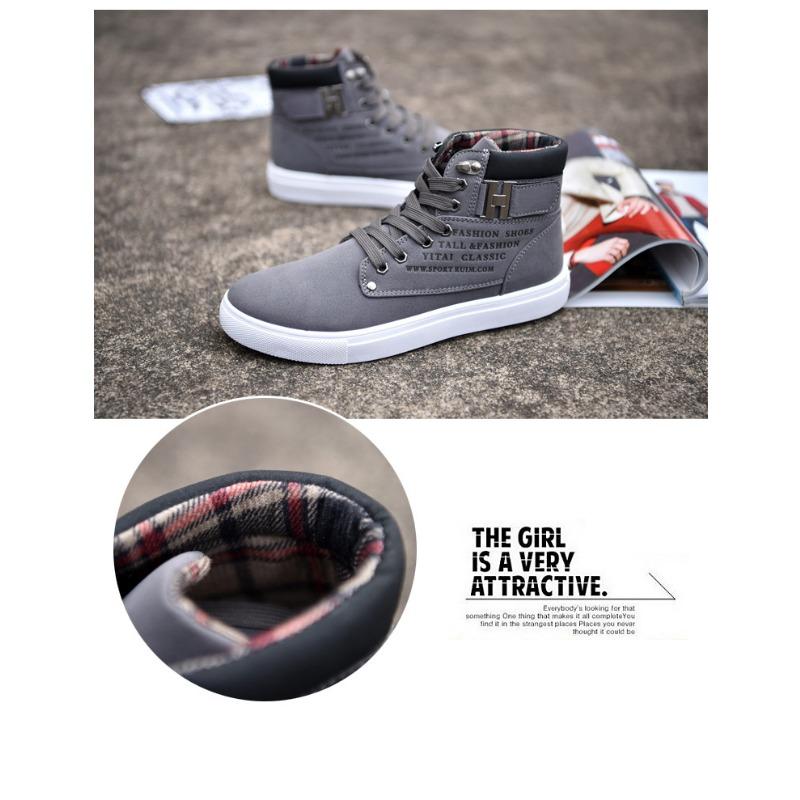 Fashion 2024 Fashion Men Casual Shoes High Top Canvas Shoes Sneakers Man Lace-Up Breathable Trainers Men Baskets Basic Flats Shoes
