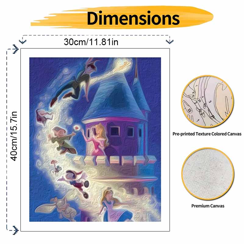 Disney DIY Oil Painting Art Painting Kit Fantasy Characters Home Wall Decor Handmade Gift for Adults Living Room Bedroom Wall Art Decor