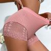 Women's Seamless Stitched Lace Underwear High-Waisted Tummy Control Sexy Butt Lifting Boy Shorts Plus-Size